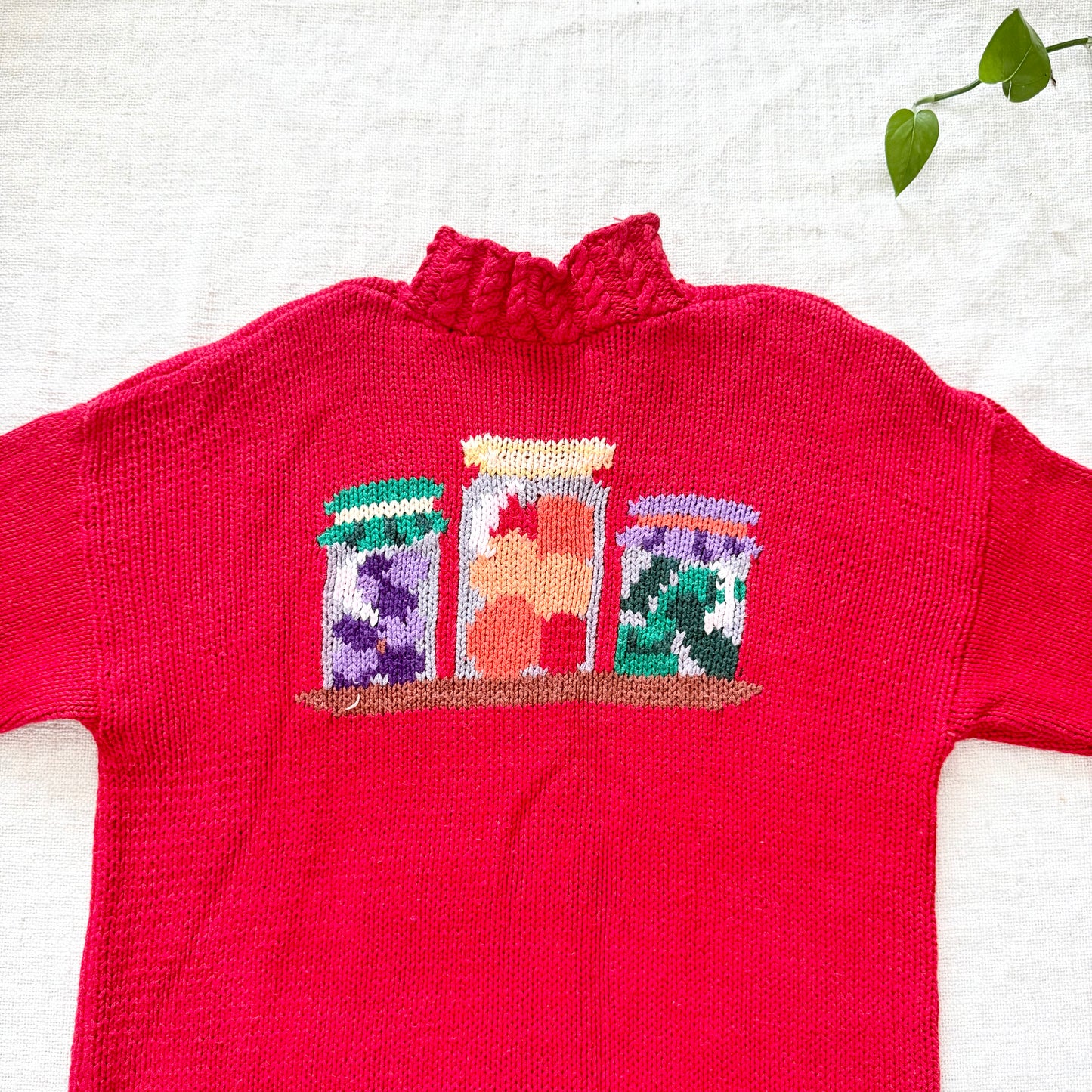 Vintage Kan Scott Hand Knit Sweater Kitchen Baking Motif Pullover