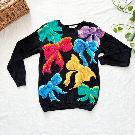 Copper Key Colorful Bow Knit Sweater