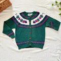 Northern Isles Cotton Cardigan | 90s Hand-Embroidered Floral Grapevine Knit Sweater