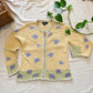 Vintage Icelandic Design Knit Sweater – Pastel Floral Button-Up Crewneck, Women’s M