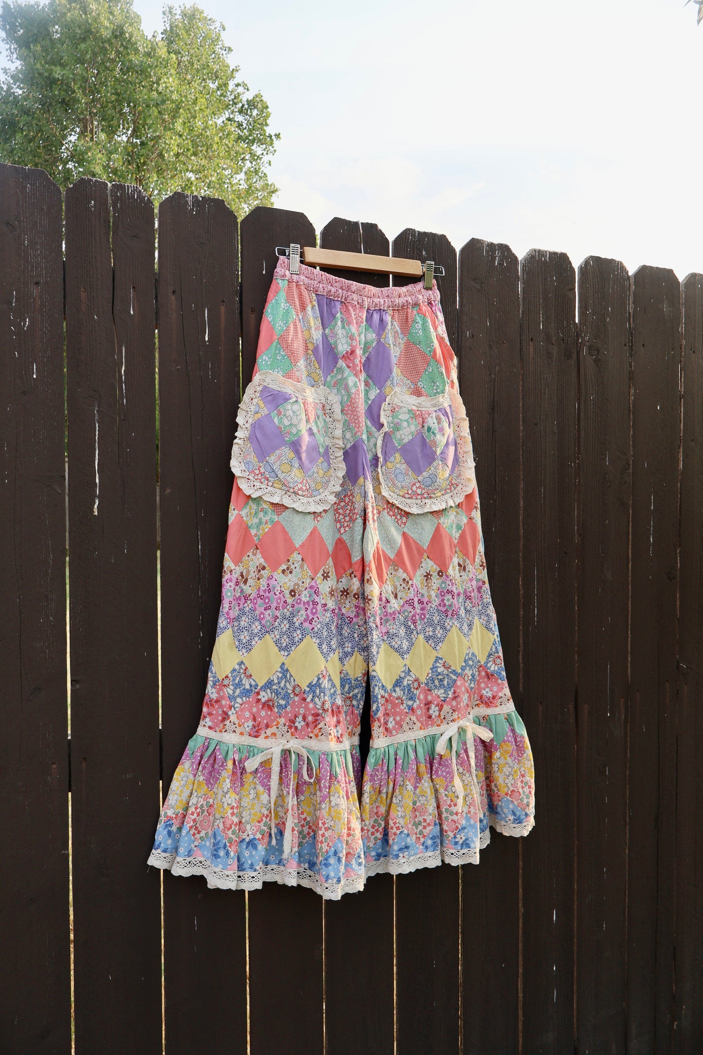 The Lottie Garden Ruffle Quilt Top Pants