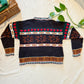 Vintage Paris Sport Club 90s Floral Cable Knit Sweater – Streetwear Abstract pullover