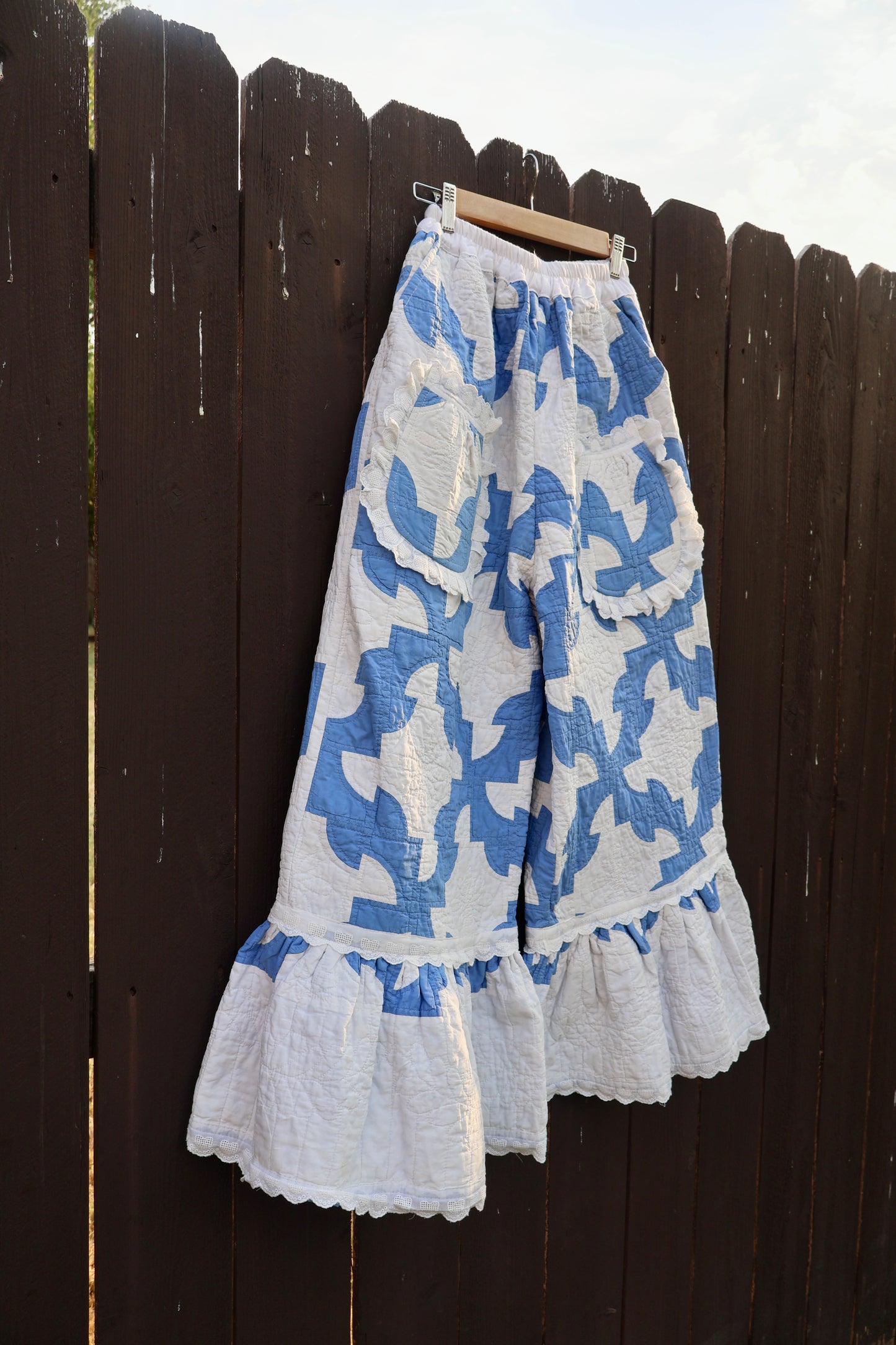 The Bonnie Blue Ruffle Quilt Pants