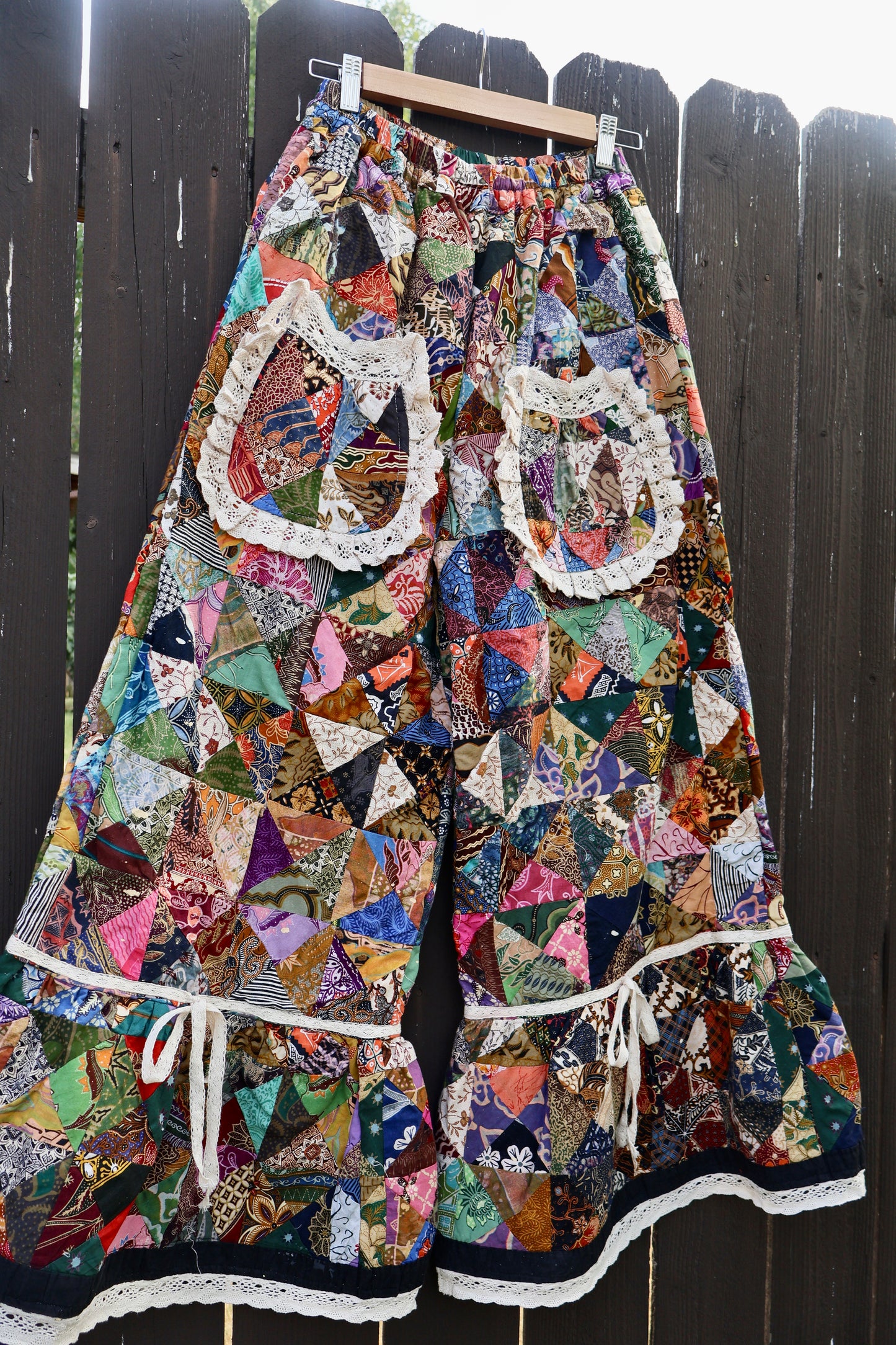 The Ramina Patchwork Ruffle Quilt Pants