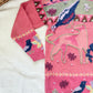 Rare Vintage Hand-Knit Animal Intarsia Sweater M | Pink Embroidered Folk Art Pullover