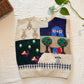 AS IS Vintage Eagles Eye 80s Shetland Wool Sweater Vest | 3D Farm Scene Knit