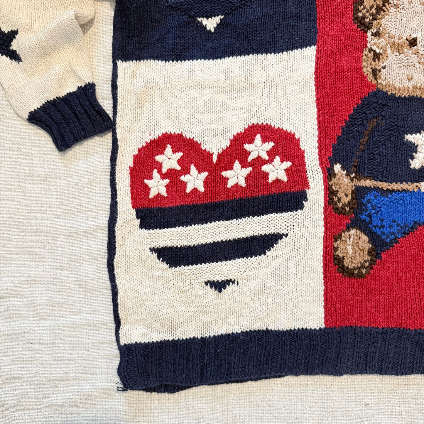 Vintage 90s Marisa Christina Classics Sweater | Teddy Bear, Hearts, Stars Knit
