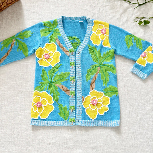 Vintage Storybook Knits Cardigan Sweater | Embroidered Floral