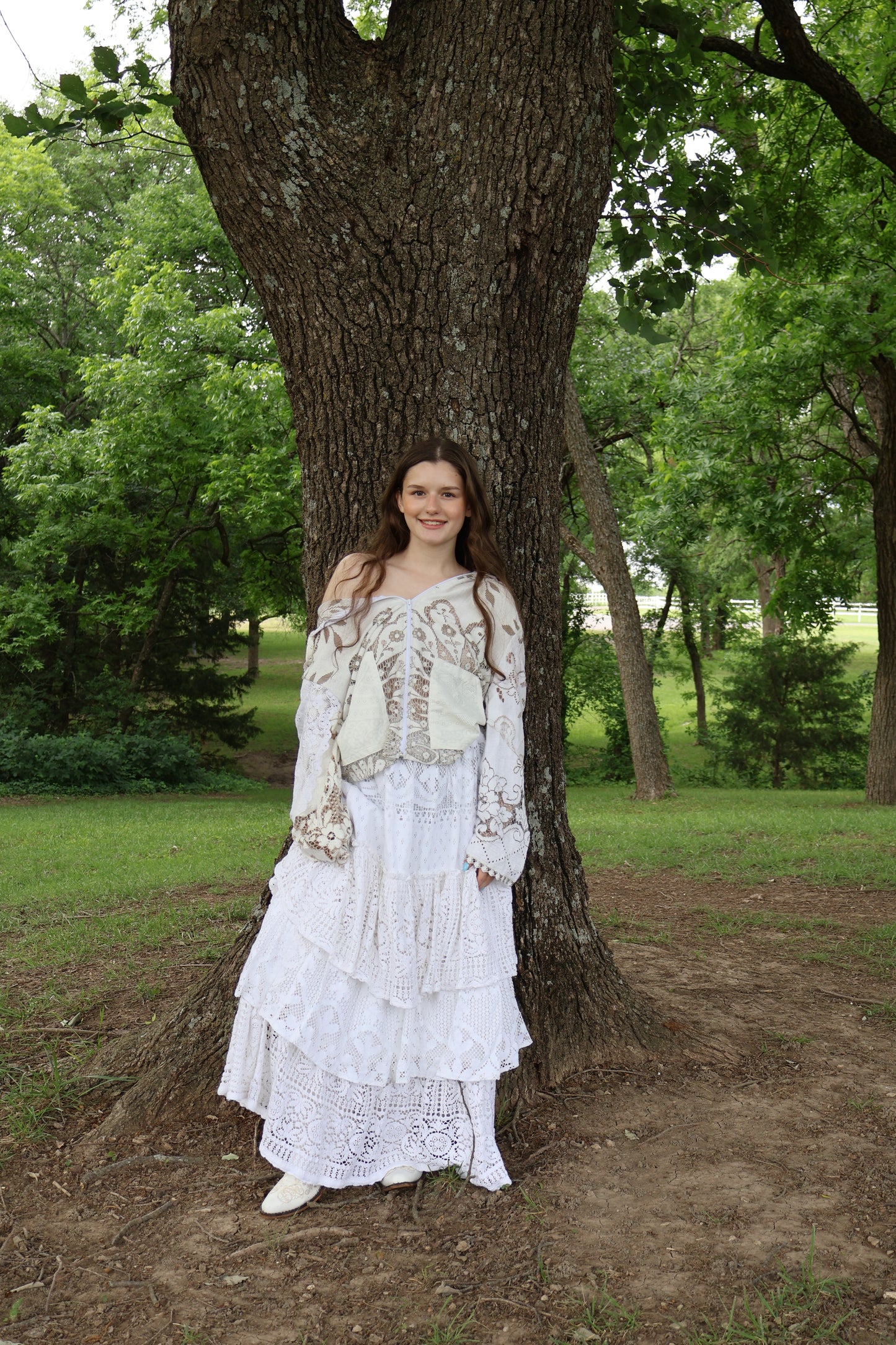 Elysia Vintage Lace Hoodie & Skirt Set