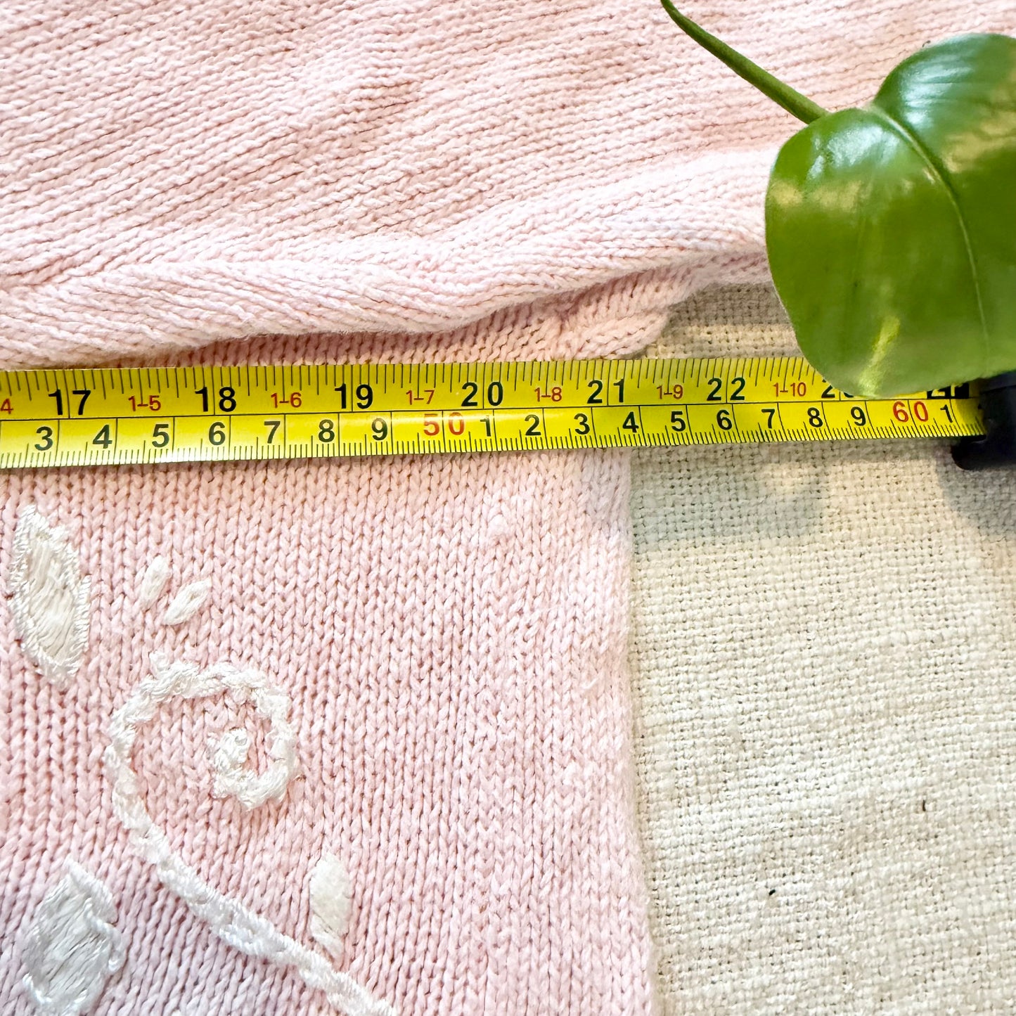 VTG Pink Angora Embroidered Sweater – Coquette Pastel Floral Knit | Size M