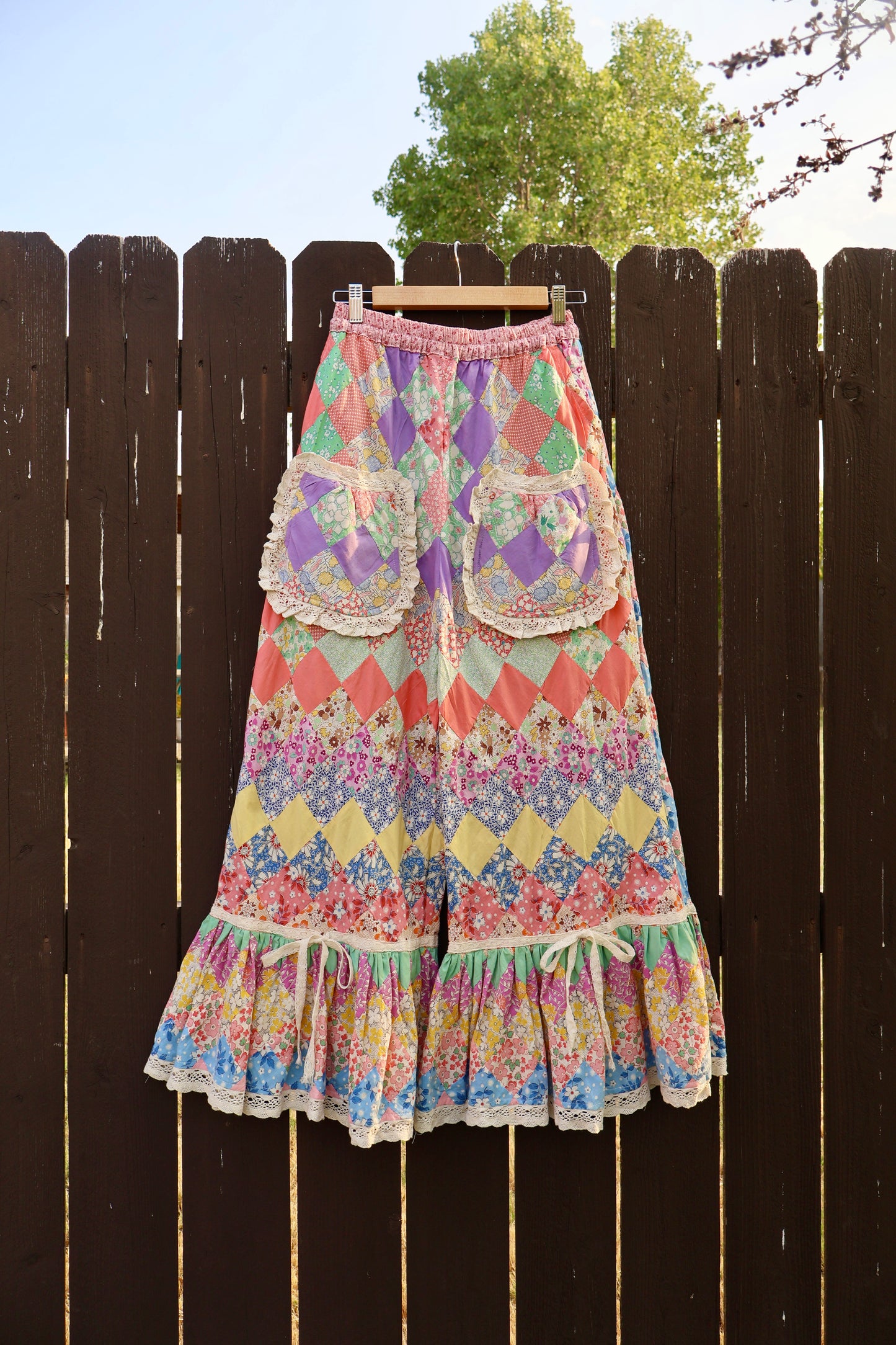The Lottie Garden Ruffle Quilt Top Pants