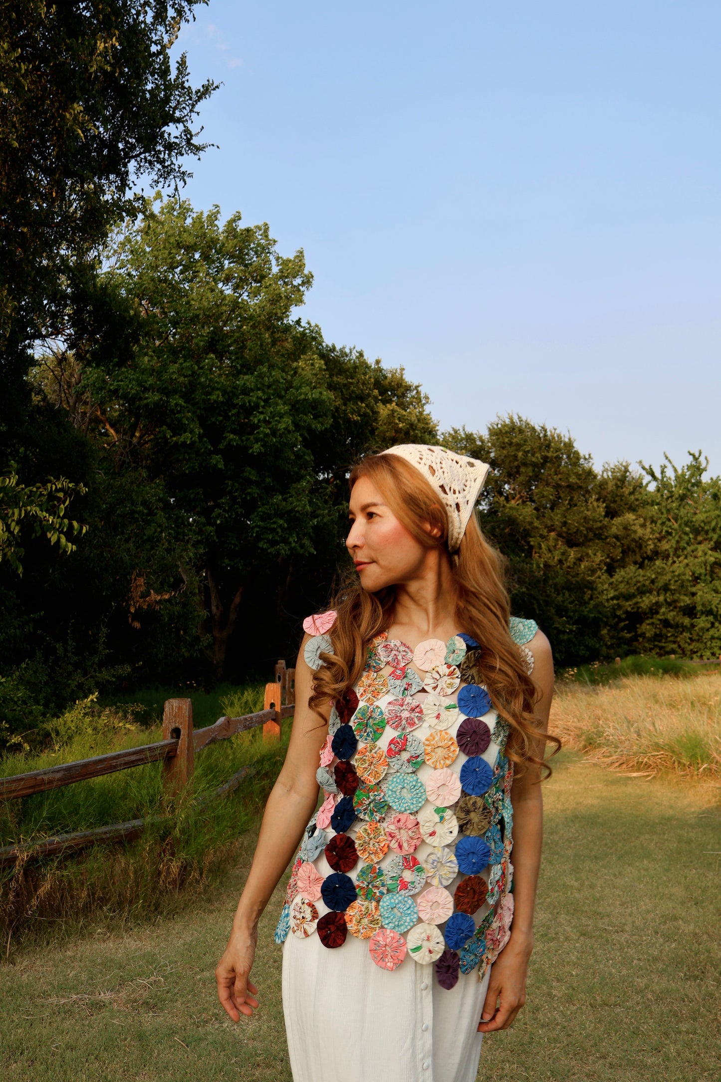 Meadow Bloom Yo-Yo Quilt top