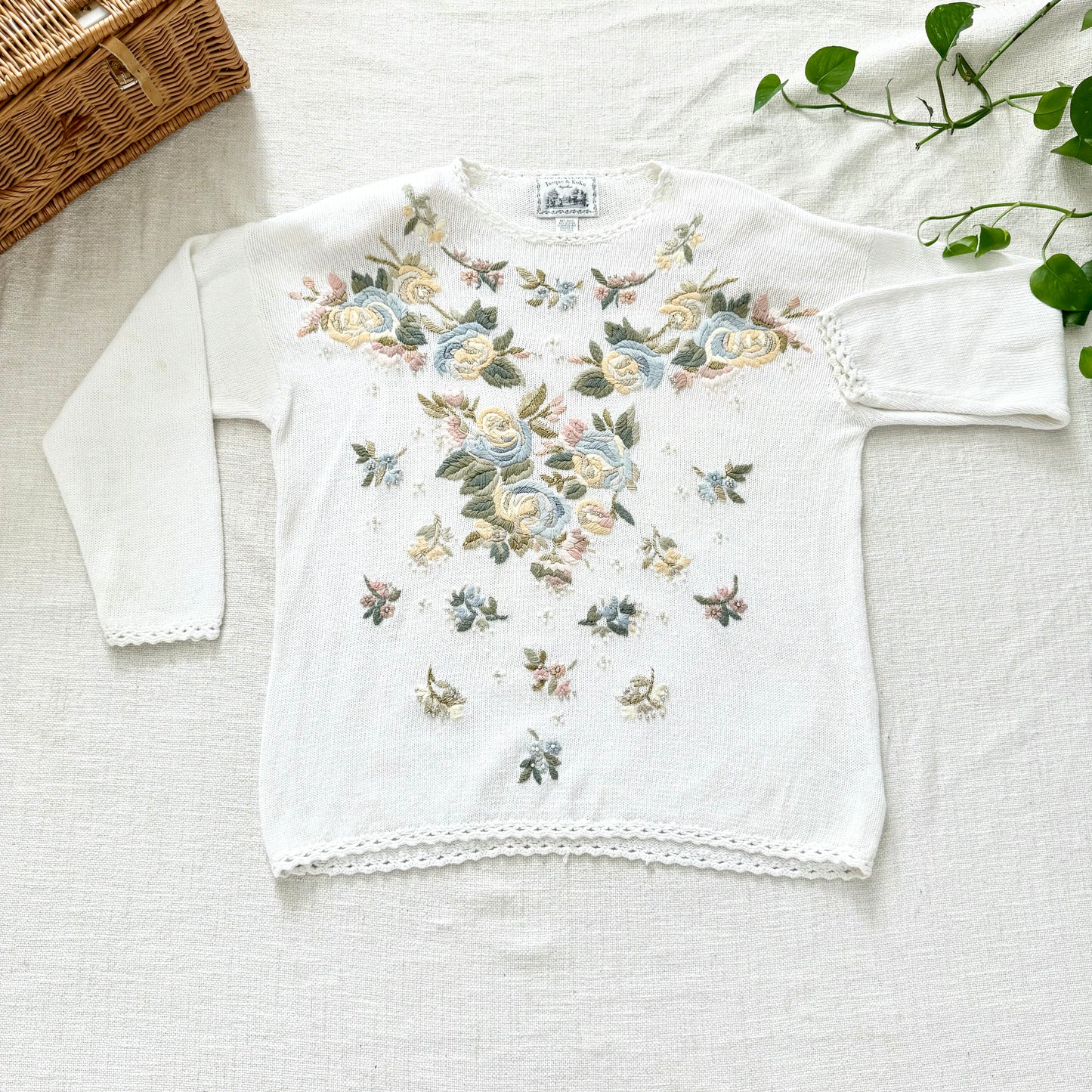 Vintage Jacque & KoKo Embroidered Sweater Pullover