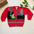 Vintage Southwest Beaded Cardigan | Cowboy Boot Cactus Western Sweater Size S