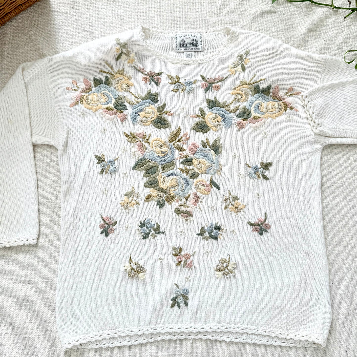 Vintage Jacque & KoKo Embroidered Sweater Pullover