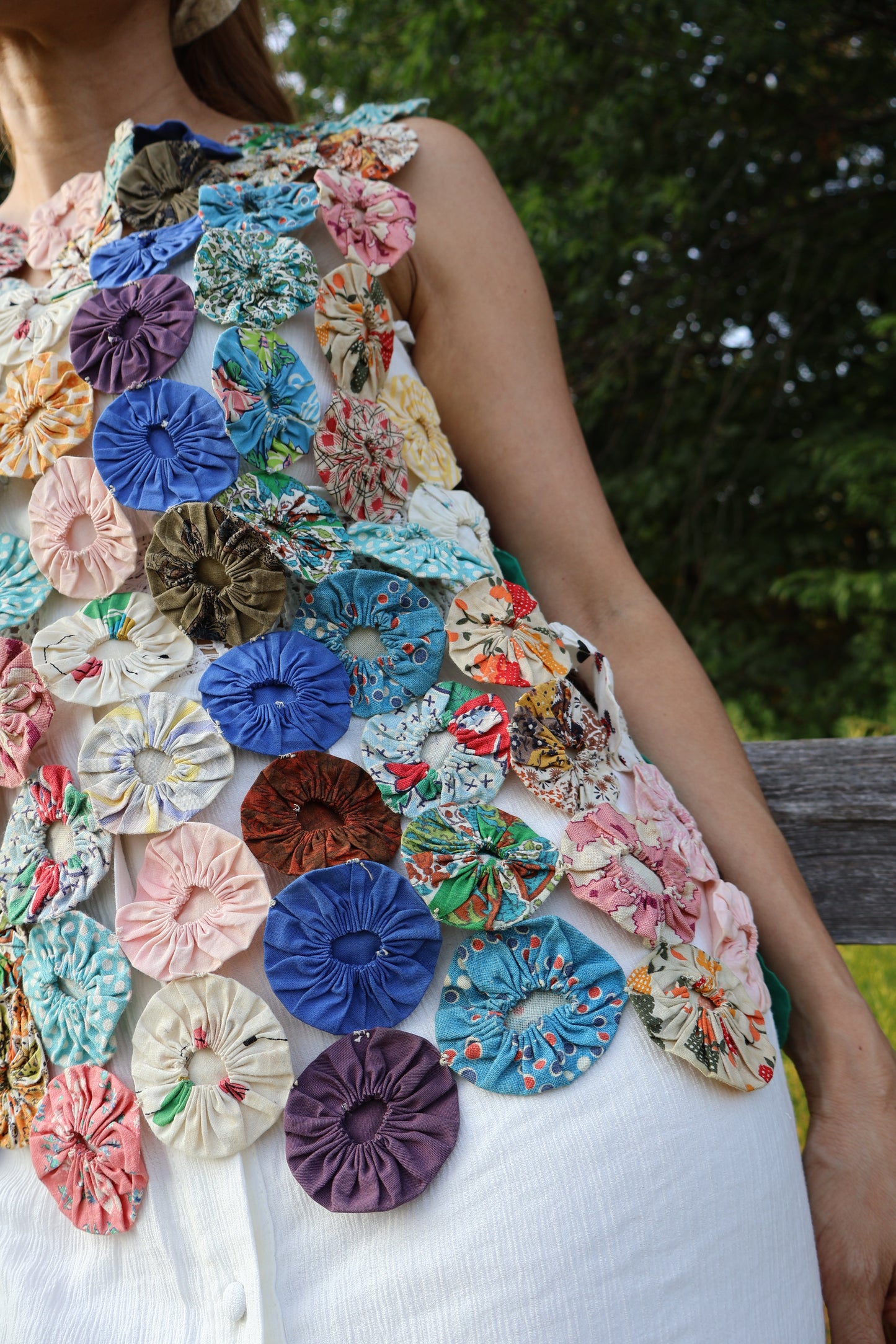Meadow Bloom Yo-Yo Quilt top
