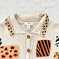 Vintage Talbots Animal Print Sweater | Beaded Collar Knit Pullover XL