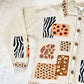 Vintage Talbots Animal Print Sweater | Beaded Collar Knit Pullover XL