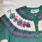 Northern Isles Cotton Cardigan | 90s Hand-Embroidered Floral Grapevine Knit Sweater