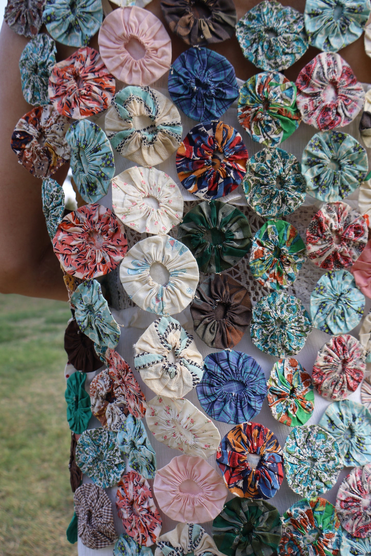 Meadow Bloom Yo-Yo Quilt top