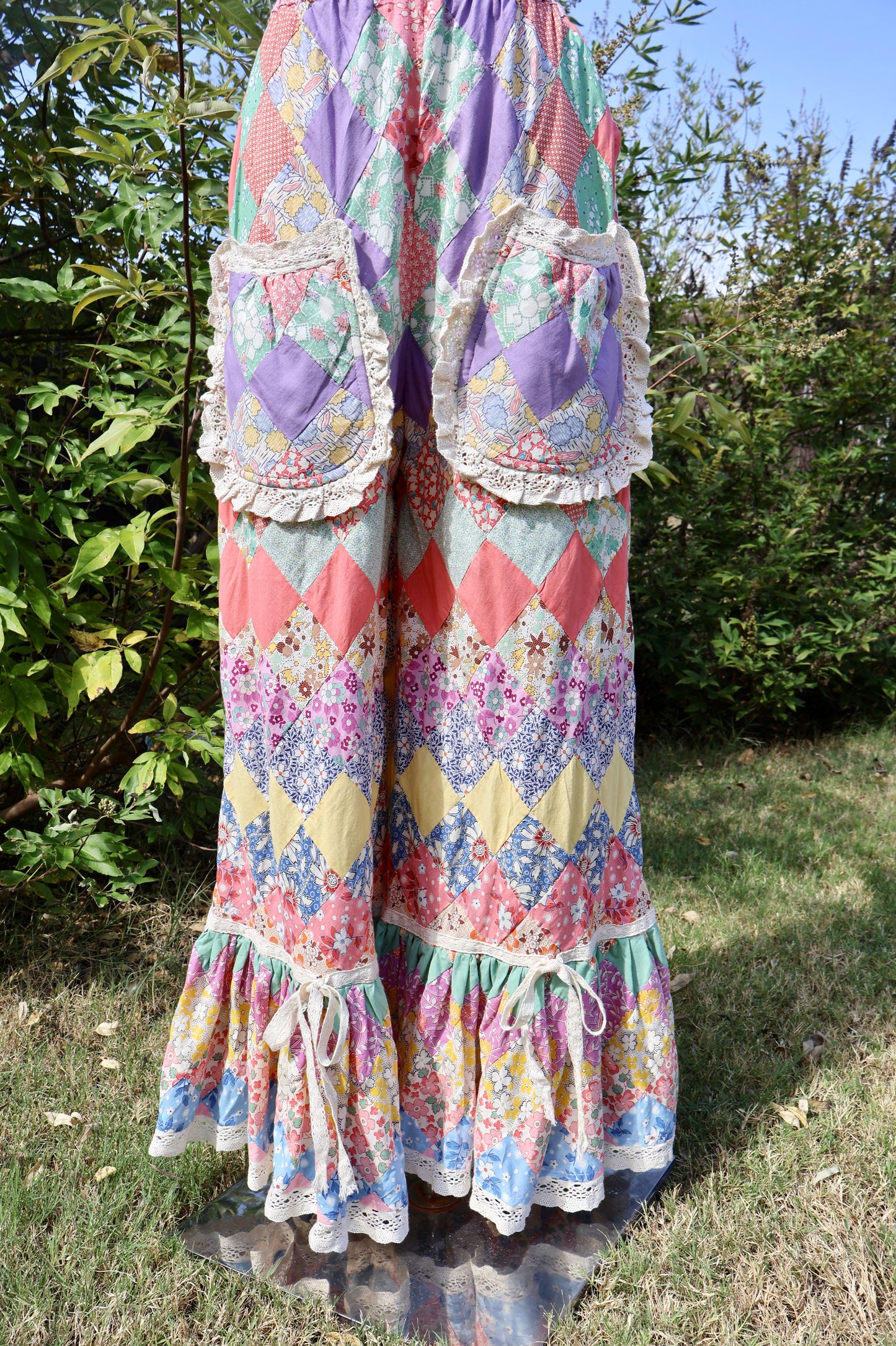 The Lottie Garden Ruffle Quilt Top Pants