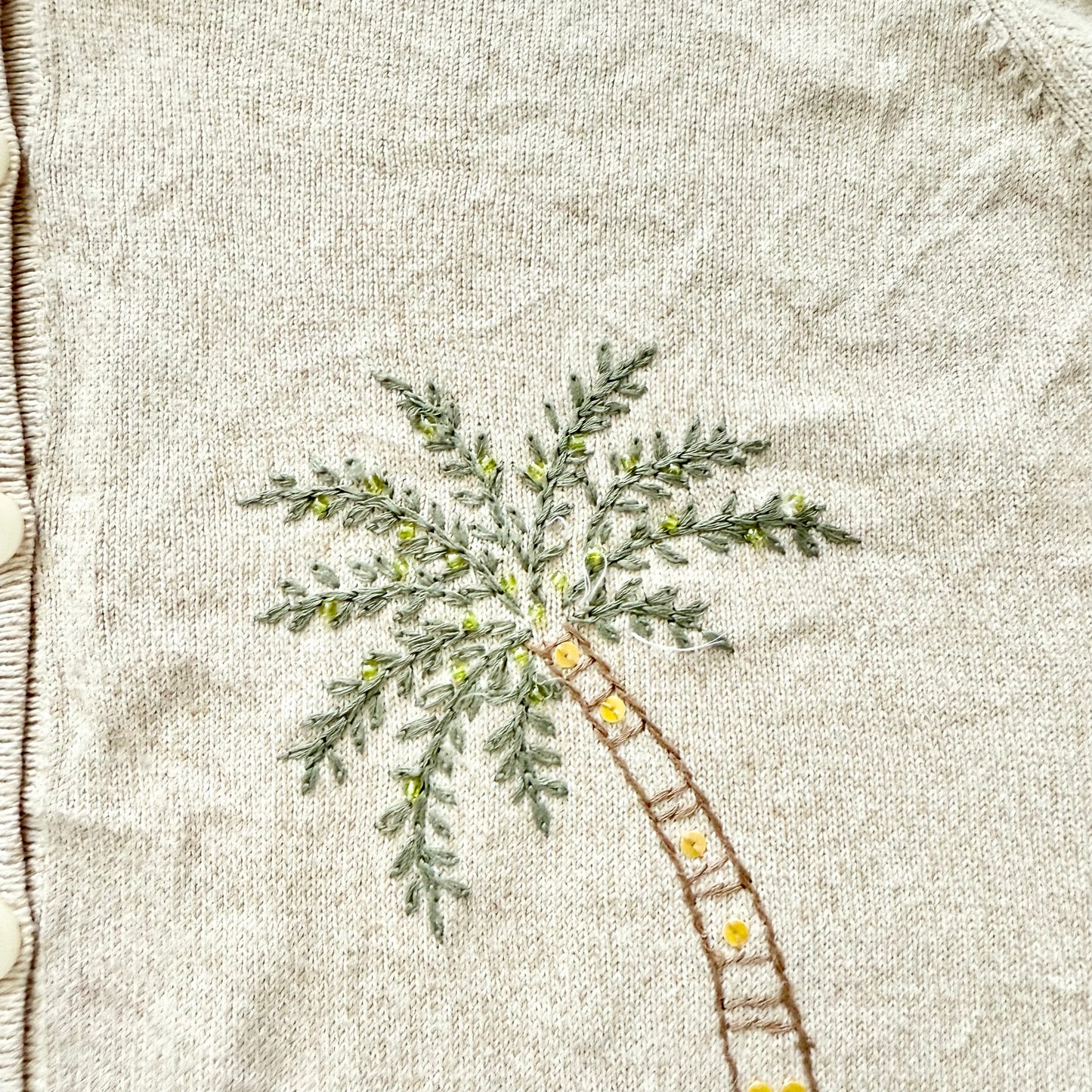 Vintage Alfred Dunner Embroidered Beach Scene Cardigan L