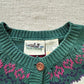 Northern Isles Cotton Cardigan | 90s Hand-Embroidered Floral Grapevine Knit Sweater