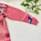 Rare Vintage Hand-Knit Animal Intarsia Sweater M | Pink Embroidered Folk Art Pullover