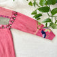 Rare Vintage Hand-Knit Animal Intarsia Sweater M | Pink Embroidered Folk Art Pullover