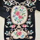Vintage 80s Black Rose Knit Sweater | Women's Medium Art Wear Pullover