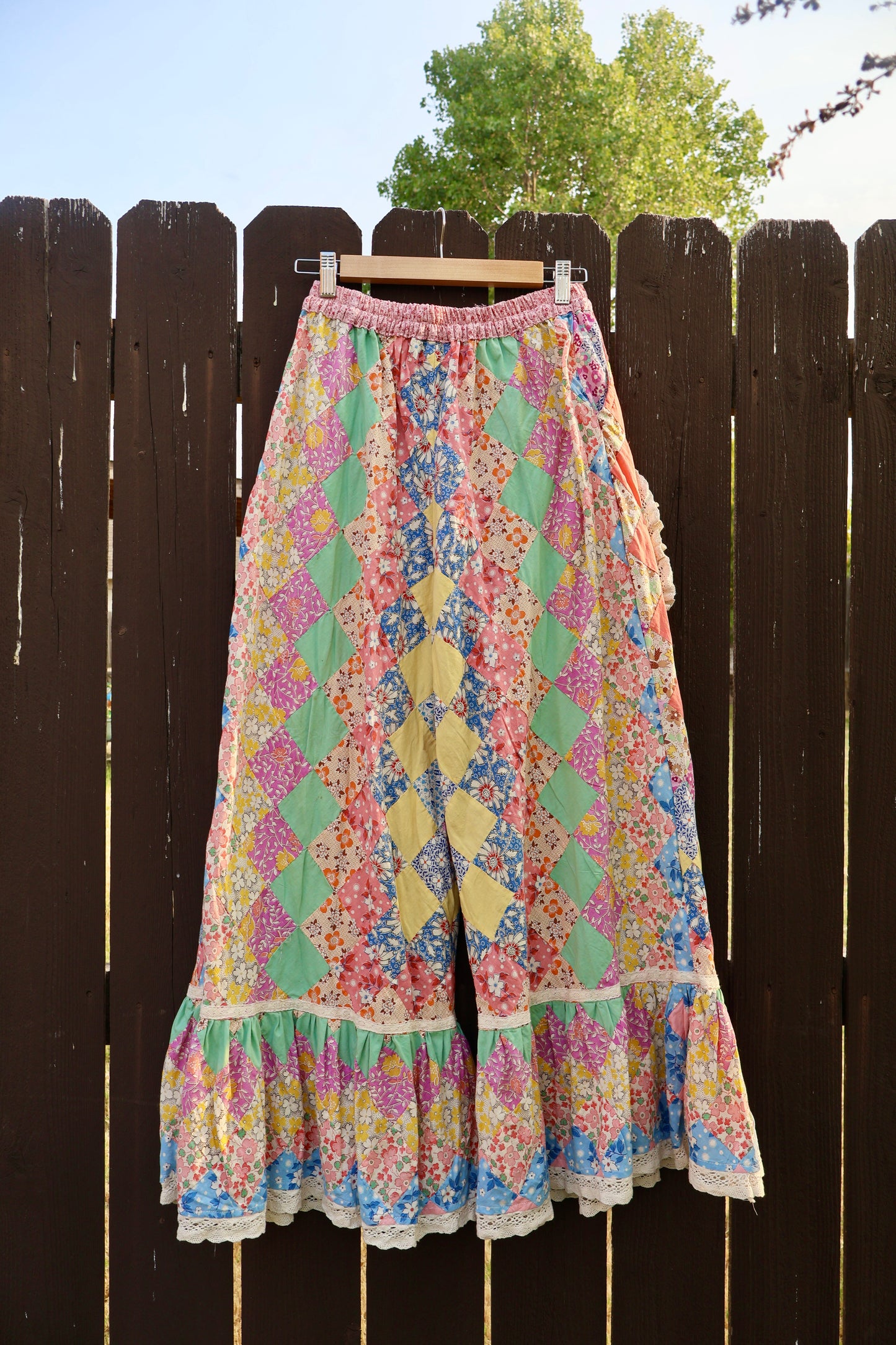 The Lottie Garden Ruffle Quilt Top Pants