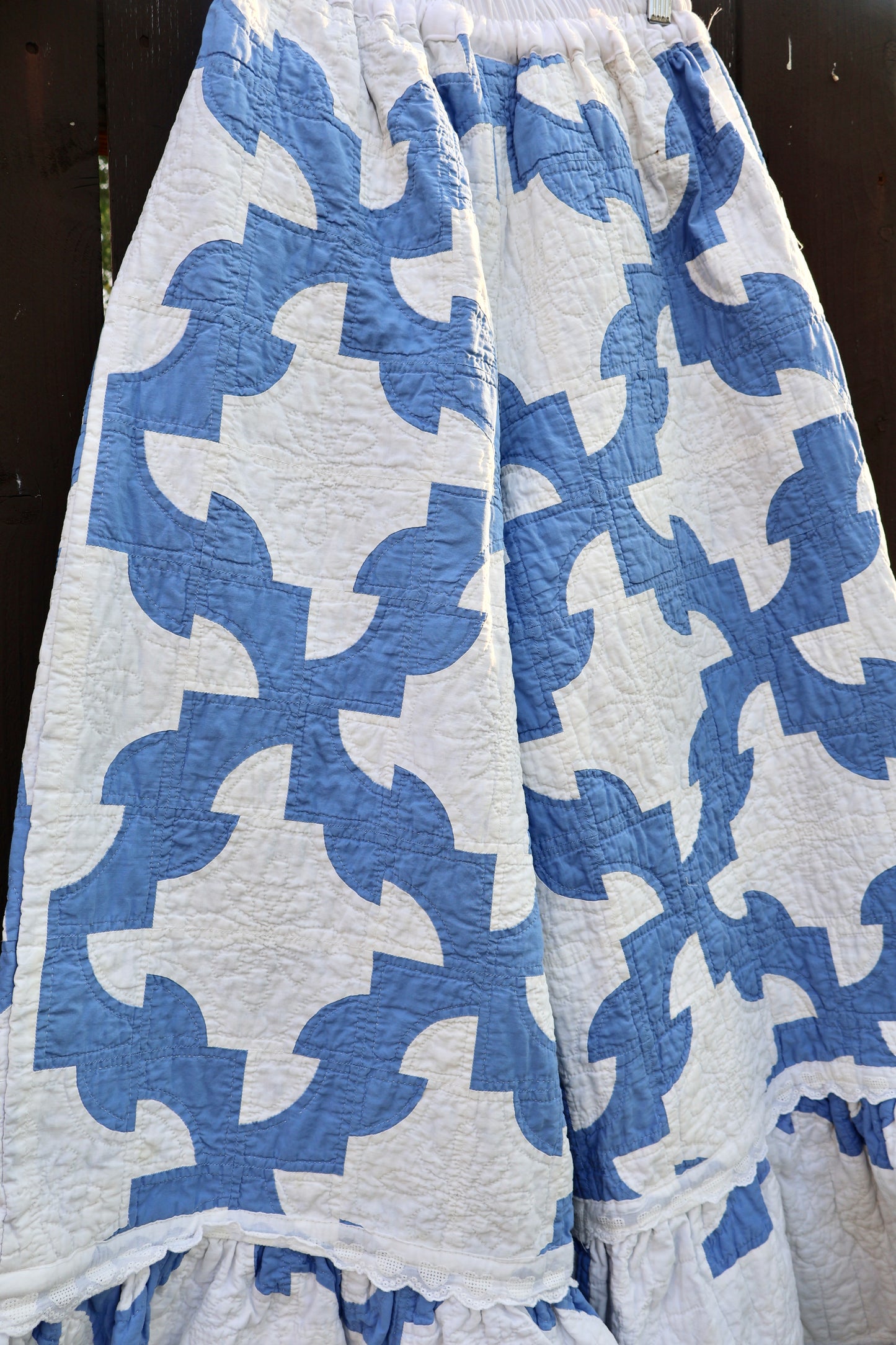 The Bonnie Blue Ruffle Quilt Pants