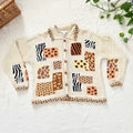 Vintage Talbots Animal Print Sweater | Beaded Collar Knit Pullover XL