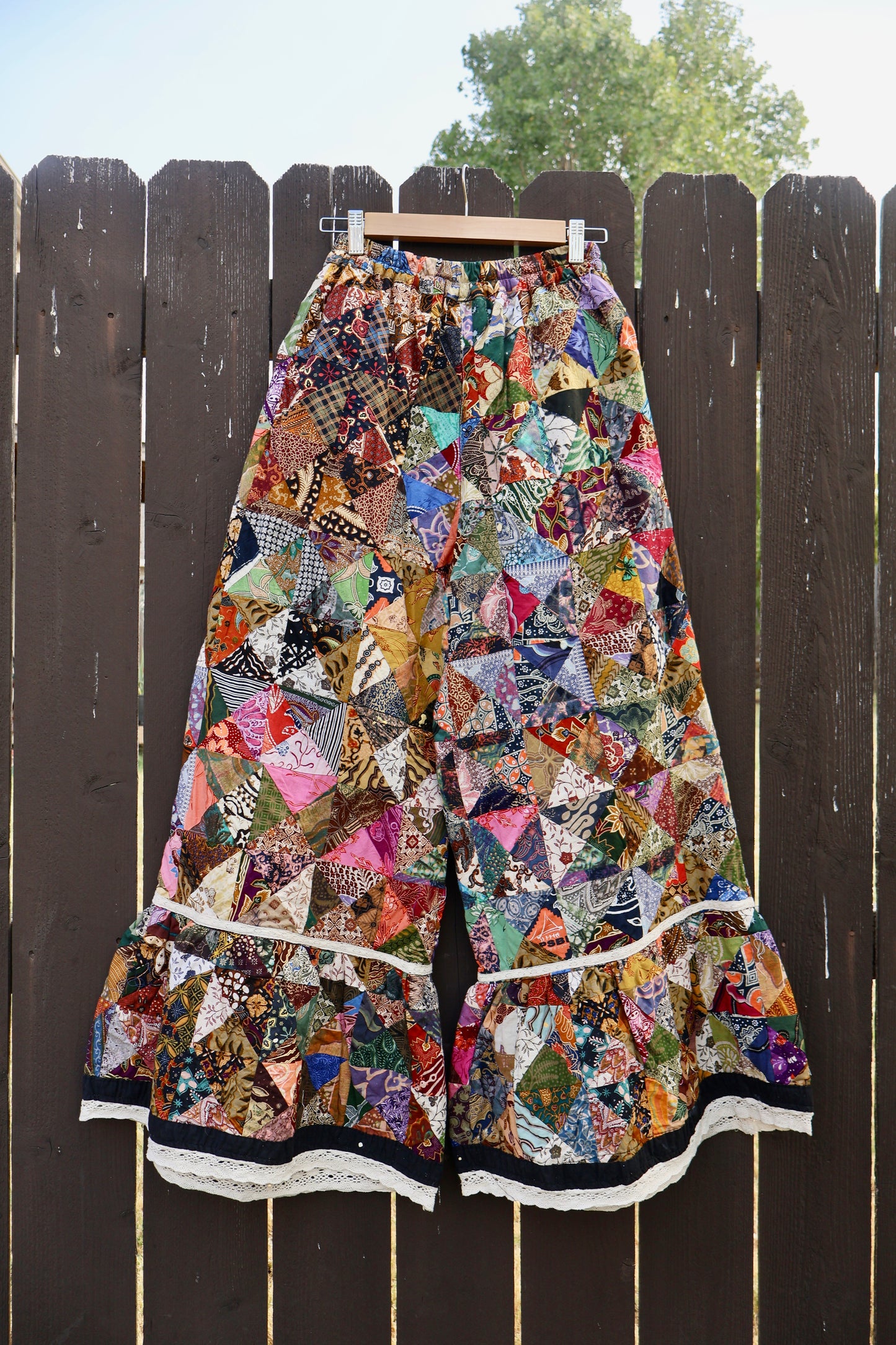 The Ramina Patchwork Ruffle Quilt Pants
