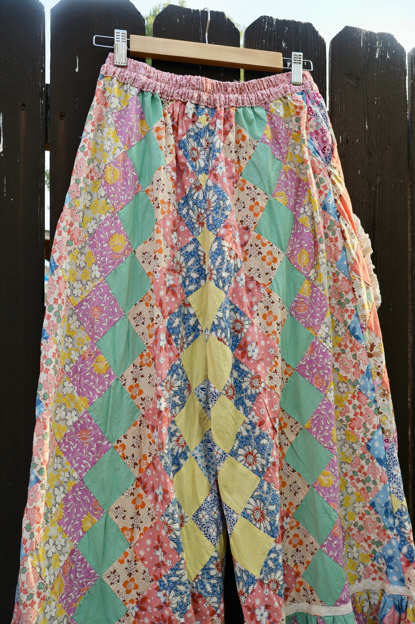The Lottie Garden Ruffle Quilt Top Pants