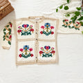 AS IS Venezia Handmade Ramie Cotton Knit Cardigan | Floral Grannycore Cottagecore Sweater