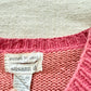 Rare Vintage Hand-Knit Animal Intarsia Sweater M | Pink Embroidered Folk Art Pullover