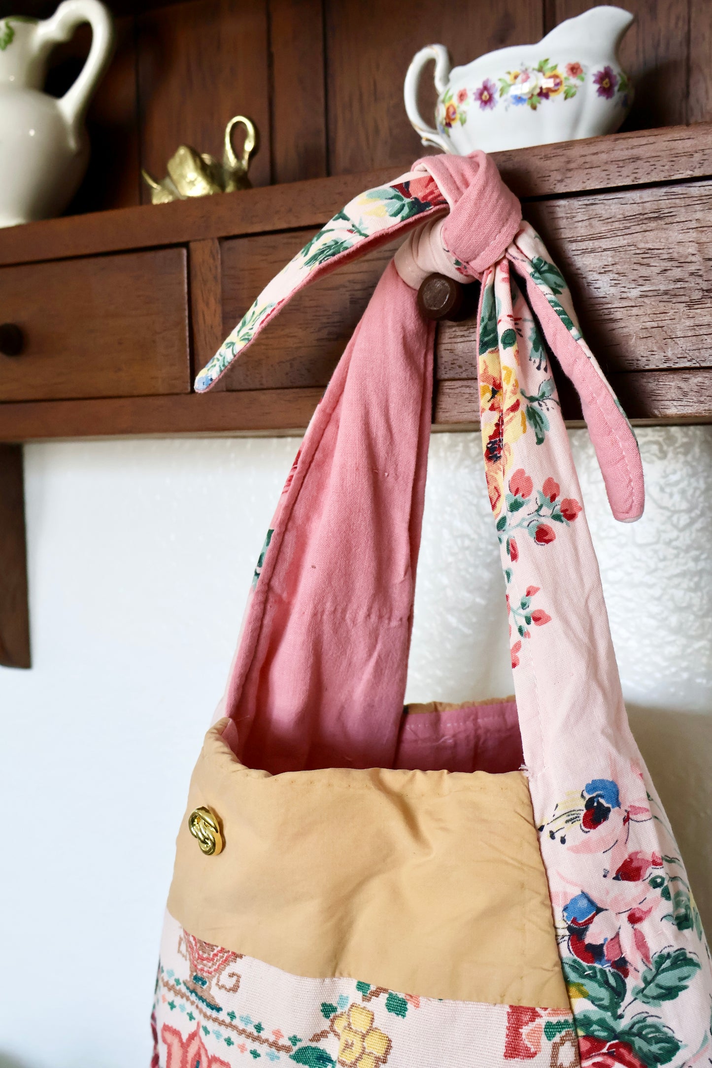 Rosy Heirloom Tie-Strap Bag