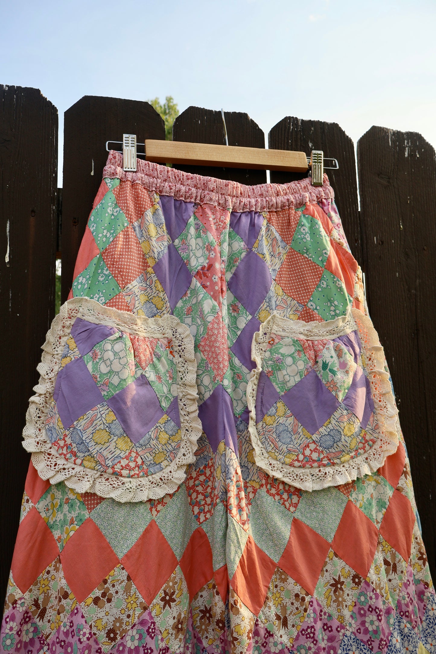 The Lottie Garden Ruffle Quilt Top Pants