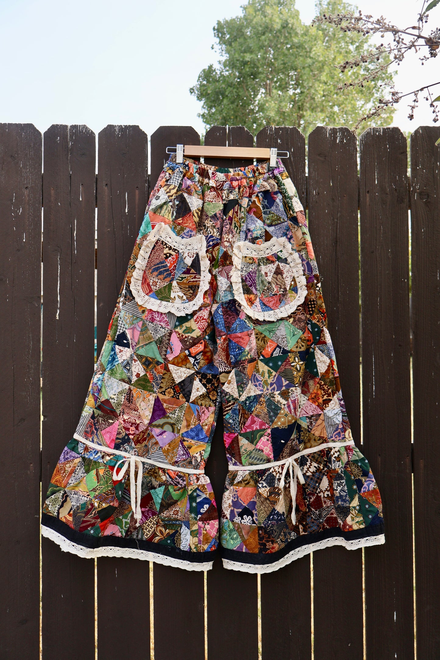 The Ramina Patchwork Ruffle Quilt Pants