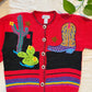 Vintage Southwest Beaded Cardigan | Cowboy Boot Cactus Western Sweater Size S