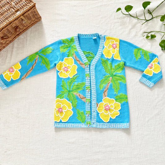 Vintage Storybook Knits Cardigan Sweater | Embroidered Floral